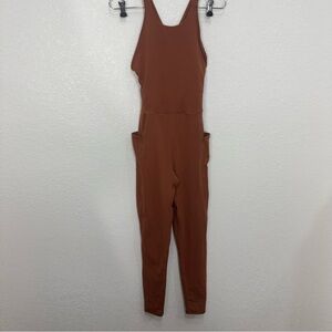 Free people movement brown bodysuit romper Women's size XS Brown Jumpsuit gym
